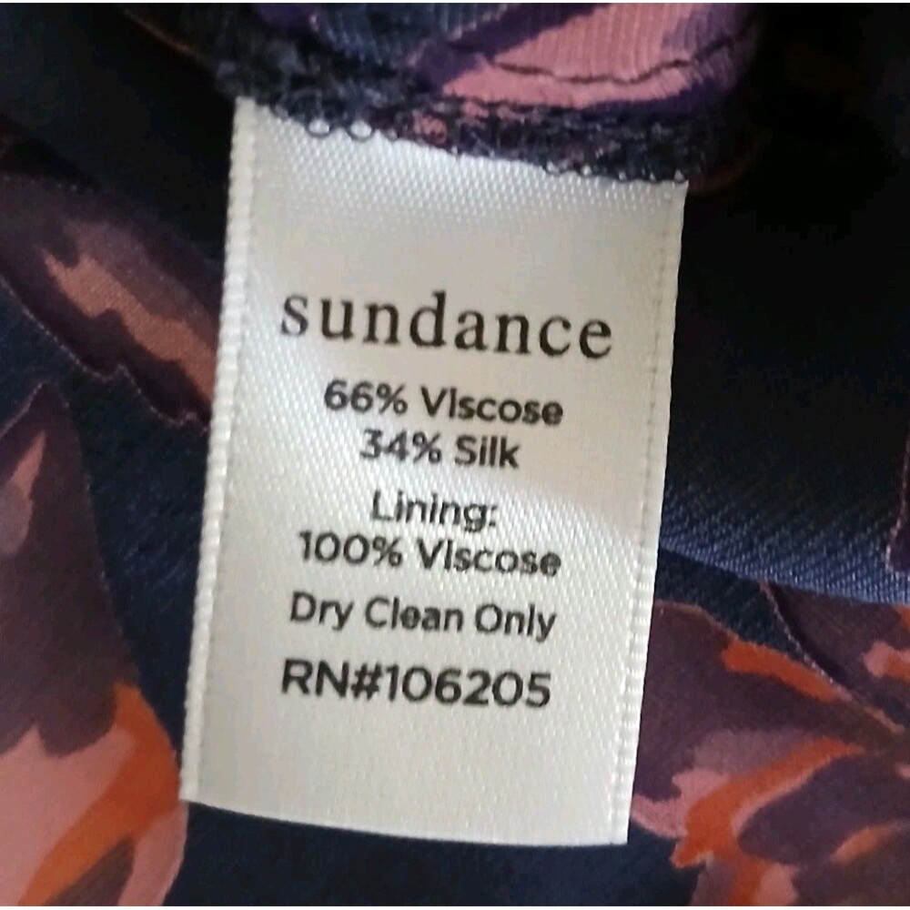 Sundance Silk Sheer Purple Floral Velvet Burnout Top S Boho Romantic Southwest - Picture 5 of 7